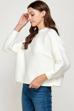 Load image into Gallery viewer, RT-3201-6 BALLOON SLV MOCK NECK SWEATER IVORY: L
