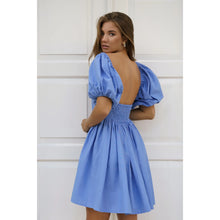 Load image into Gallery viewer, Strawberry Fields Puff Sleeve Mini - Caribbean Blue
