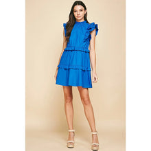 Load image into Gallery viewer, RUFFLE MINI DRESS - COBALT BLUE
